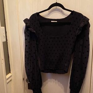 Tularosa Black Textured Blouse